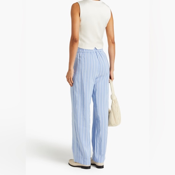 Vince Pleated Striped Woven Wide-Leg Pants - Picture 3 of 9